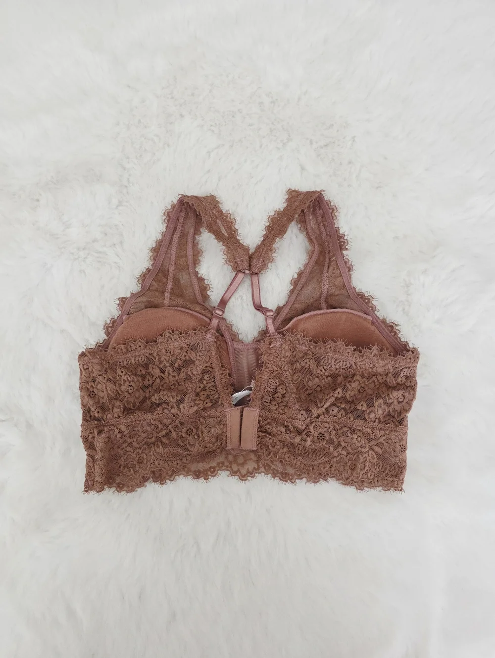 AERIE💫Eyelash Lace Padded Plunge Bralette SIZE M